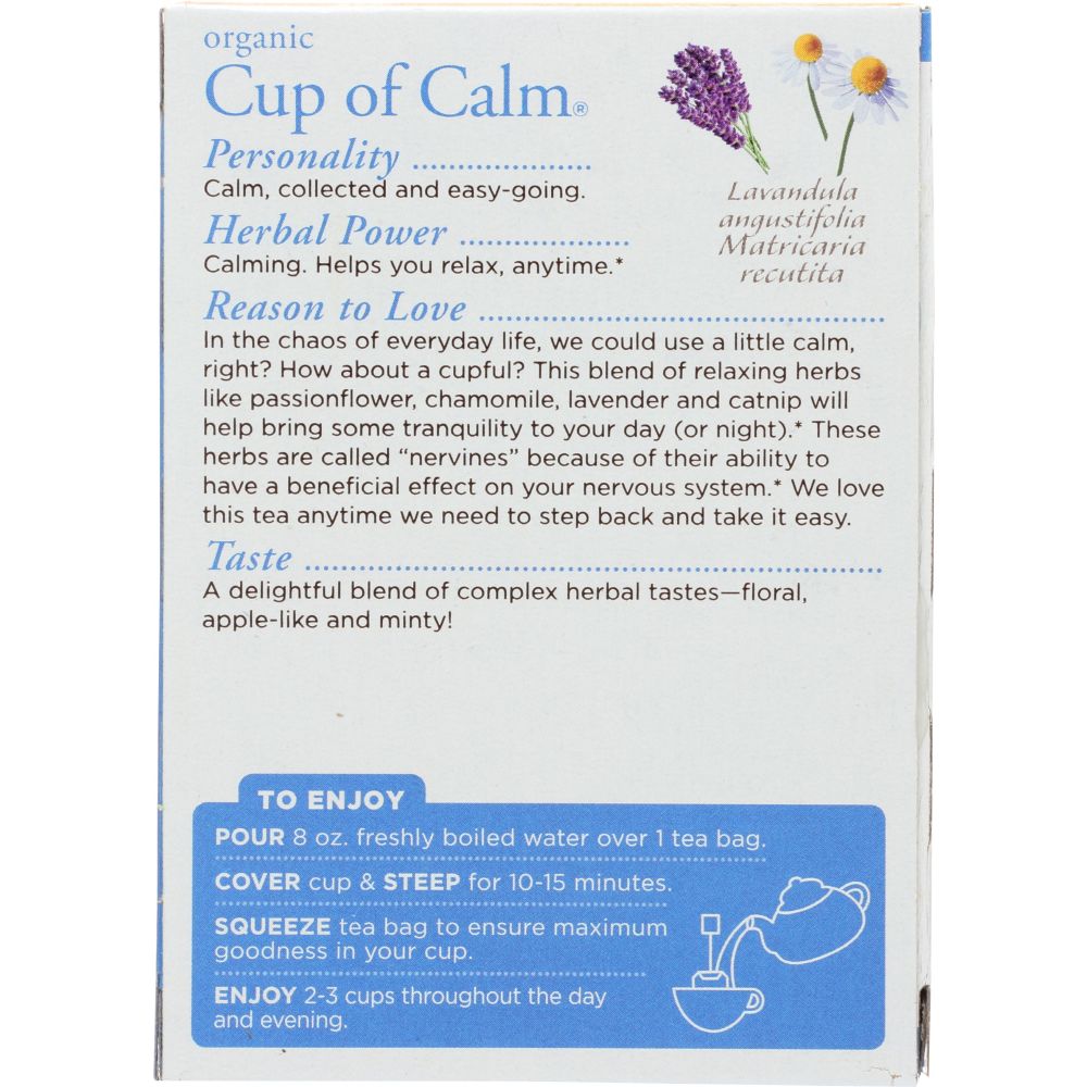 Organic Cup of Calm Caffeine Free Herbal Tea, 16 Tea Bags
