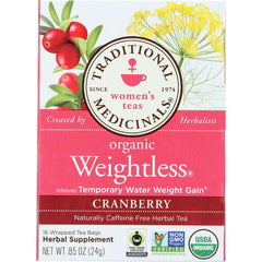 Organic Weightless Cranberry Herbal Tea, 16 Tea Bags