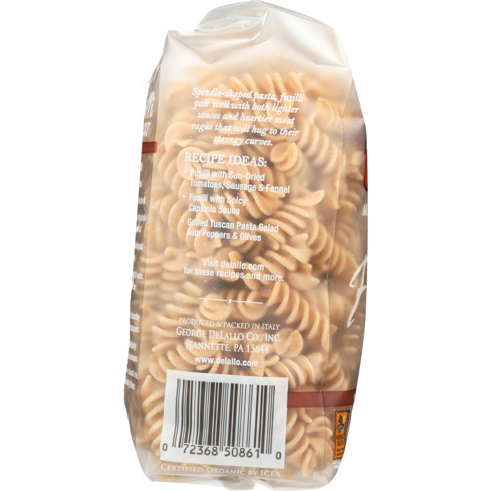 Organic Whole Wheat Fusilli Pasta No.27, 16 oz