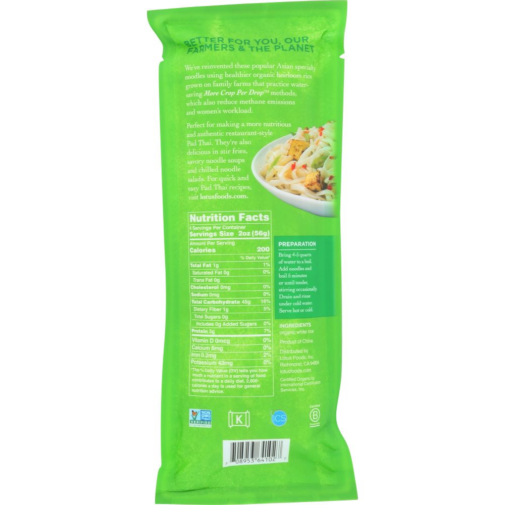 Pad Thai Rice Noodles Organic Traditional, 8 oz