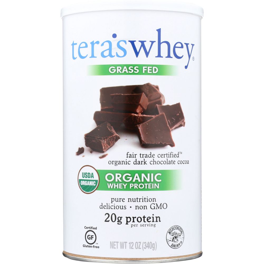 Organic Grass Fed Dark Chocolate Whey Protein, 12 oz