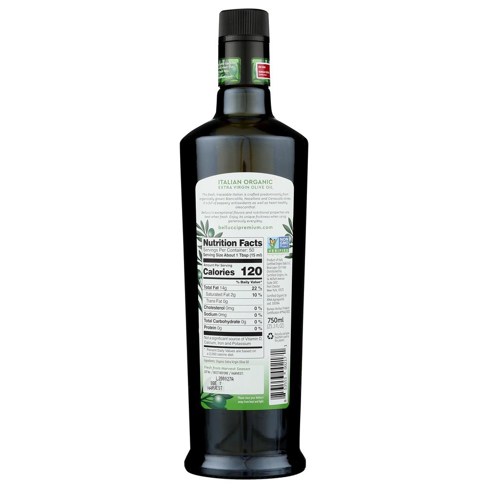 Organic Italian Extra Virgin Olive Oil, 750 ml