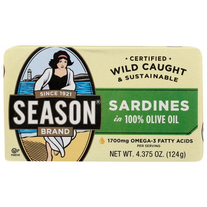 Sardines in 100% Olive Oil, 4.375 oz