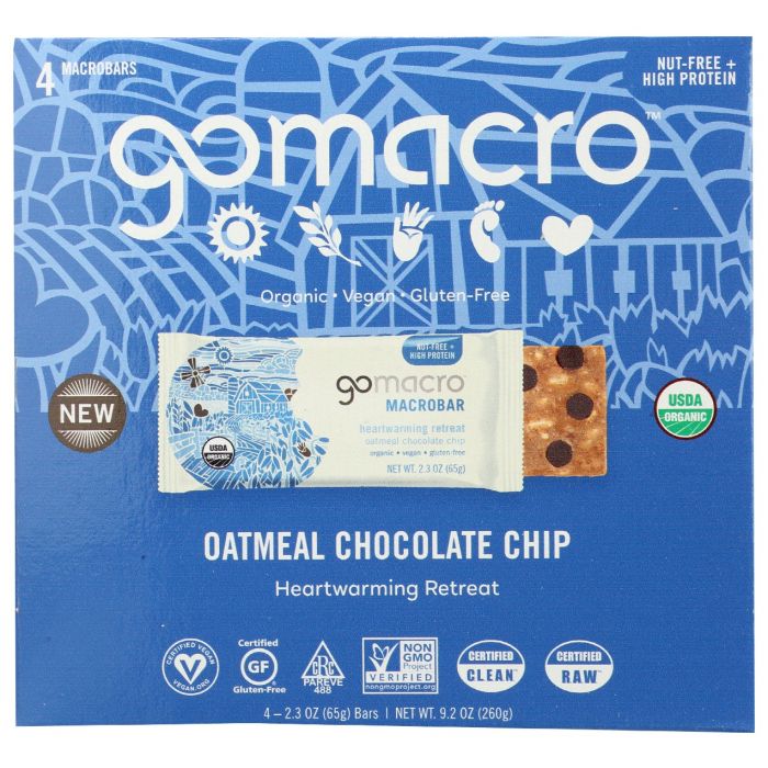 Oatmeal Chocolate Chip Bar 4Ct, 9.2 oz
